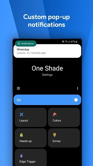 دانلود One Shade 18.2.4.3 – برنامه سفارشی کردن اعلان ها و تنظیمات سریع اندروید